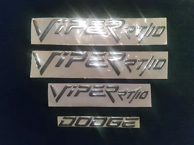 1992-2002 Dodge Viper RT/10 Hood & Bumper Emblem Set 4 Pc CHROME New OEM • $125