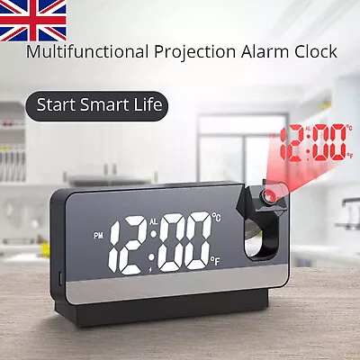 £5.13 • Buy Led Smart Digital Alarm Clock Projection Temperature Projector Lcd Display Time