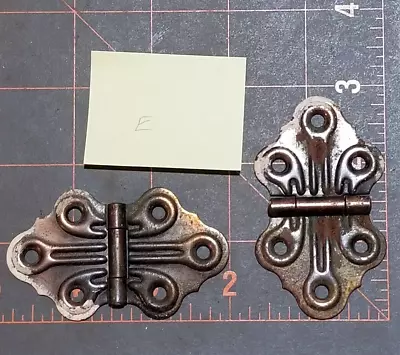 $15 • Buy 2 Vintage Butterfly Flush Hinges Japanned LOT E