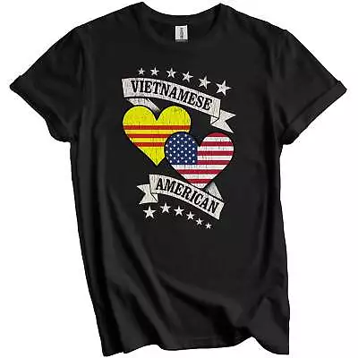 Vietnamese American Heart Flags Vietnam USA T-Shirt - Vietnamese Gift • $19.99