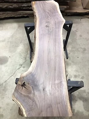 Beautiful Black Walnut Live Edge Curly Crotch Slab - 5 Ft Long - Planed BW208 • $199