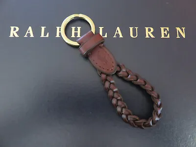 Polo RALPH LAUREN Key Chain FOB Brown Braided Leather • $32.95