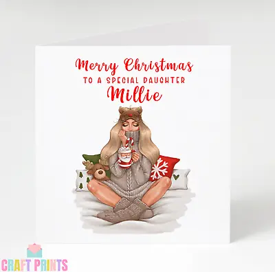 Personalised Christmas Card For Female Daughter Niece Granddaughter Sister • £2.99