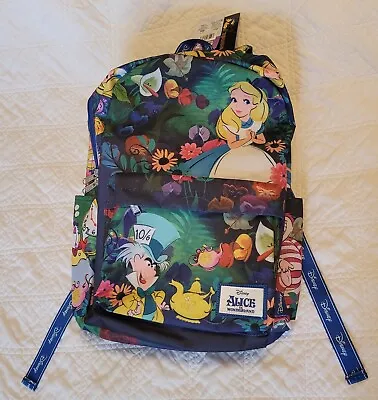 WondaPOP Disney Alice In Wonderland 17  Nylon Backpack Cheshire Cat White Rabbit • $49.99