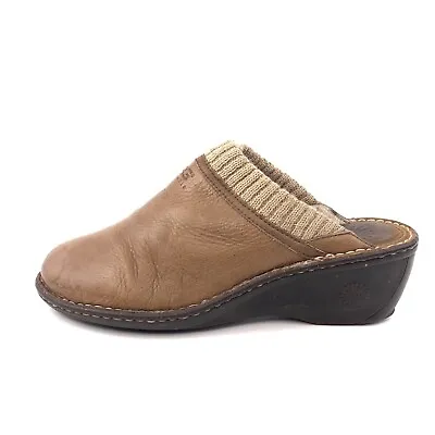 UGG Gael Wedge Slip-on Winter Clogs Womens Size 11 EUR 42 Brown Leather Wool • $49