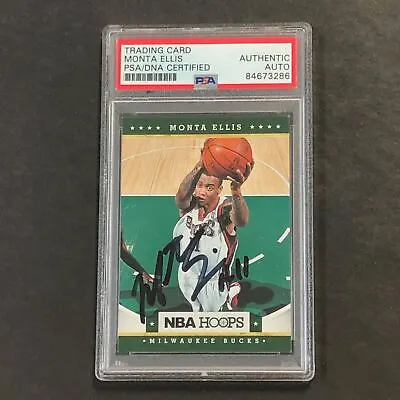 2012-13 Panini NBA Hoops #103 Monta Ellis Signed Card AUTO PSA Slabbed Bucks • $79.99