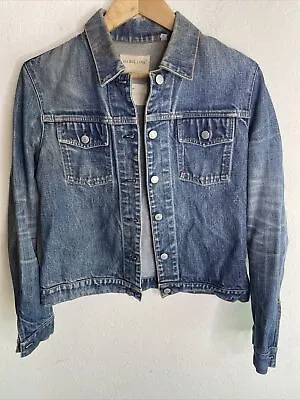 Helmut Lang Vintage Classic Raw Denim Distressed Trucker Jacket Italy 42 • $119