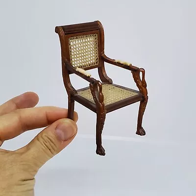 Rare Bespaq French Carved Cane Arm Chair Dollhouse Miniature 1:12  • $50