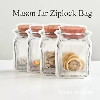 6 X4  30PCS Small Moss Artistry Reusable Airtight Mason Jar Ziplock Bag Airtight • $12.99