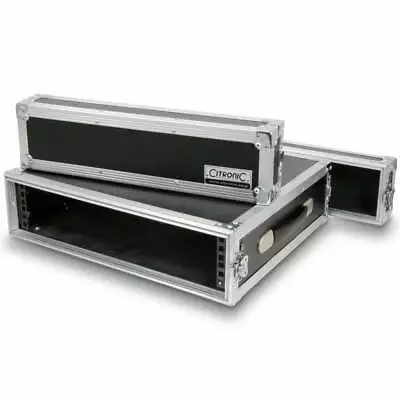 Full Flight Case 19 Inch 2U Front And Back Openings Laminated Wood Construction • £129