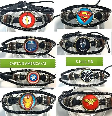 31 Styles New Super Hero Bracelet Wristband Superman Batman Flash Spiderman Got • £4.99