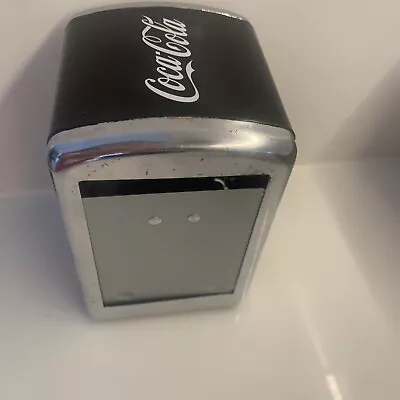 COCA COLA Napkin Dispenser Logo On Black Paper Serviette Holder COKE NOS • $35.99