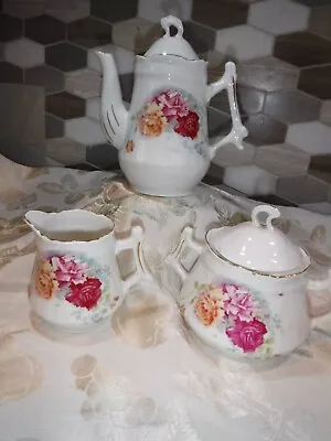 VTG Porcelain MINI Tea Set Rose Pattern • $20