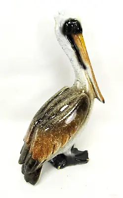 Pelican Shore Bird Hand Painted Ceramic Figurine Sea Life Decor • $17.95