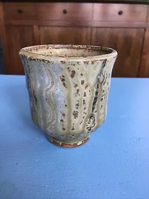 Gorgeous Mystery Studio Pottery Pot Vessel Dynamic Streaky Olive Brown Glazes • $32.50