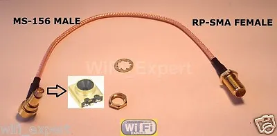 1 X 8 Inch RP-SMA Female To MS-156 Male Pigtail Coaxial RF MS156 Cable RG316 USA • $8.74