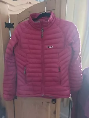 Womens Rab Pink PERTEX Microlight Down Feather Puffa Jacket UK 10 S Magenta/pink • £35