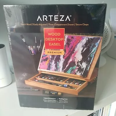 Arteza Wood Desktop Easel Premium (three Compartment) - New & Sealed • £17.99