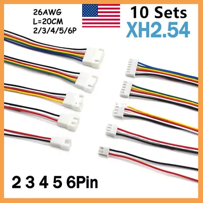 10 Sets JST XH2.54mm 2 / 3 / 4 Pin Wire Cable Connector Male Female Plug Socket • $4.55