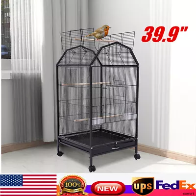 39.9  Large Bird Pet Cage Large Play Top Parrot Finch Cage Macaw Cockatoo 5 Door • $70.16