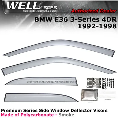 WELLvisors For BMW 3-Series Sedan 92-98 E36 Side Window Visors Premium Deflector • $66.99