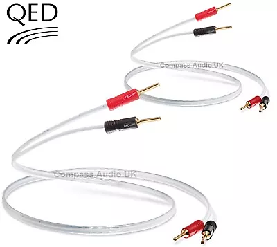 QED XT25 Performance Speaker Cable 2 X 2m Airloc Forte ABS Plugs Terminated Pair • £55.95