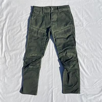 G Star Raw Mens 26X32 Green 5620 Air Defense 3D Slim Fit Cargo Pants • $89