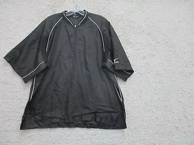 Mizuno Jacket Large Adult Black Windbreaker Short Sleeve Vented Quarter Zip Mens • $16.09