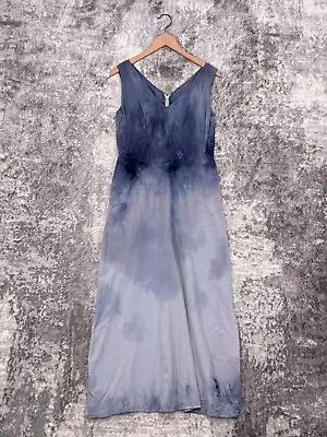 Morgane Le Fay Dress Womens Blue Tie Dye Stretch Silk Size L Large • $68.74