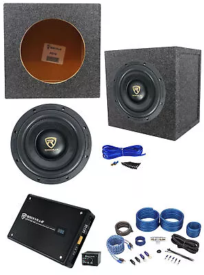 Rockville W10K9D2 10  3200w Car Subwoofer+Sealed Sub Box+Mono Amplifier+Amp Kit • $339.85