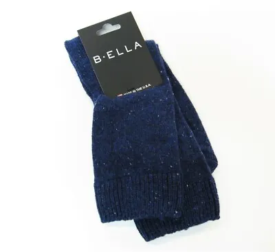 B. Ella Ladies 86% CASHMERE Crew Socks Moda Speckled Navy Blue - NEW • $33