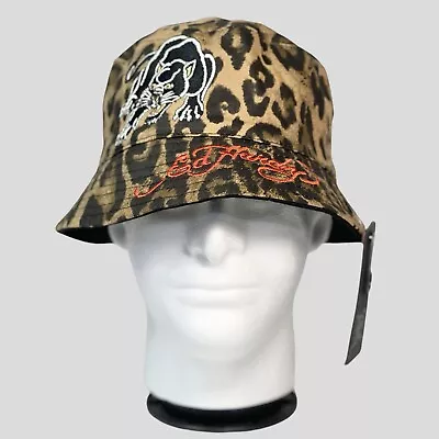 Ed Hardy Bucket Hat Leopard Print Panther Embroidery Reversible OSFM Reversible • $34.99