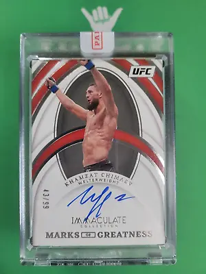 Khamzat Chimaev ON CARD AUTO Immaculate 2022 Marks Of Greatness #43/99 • $300