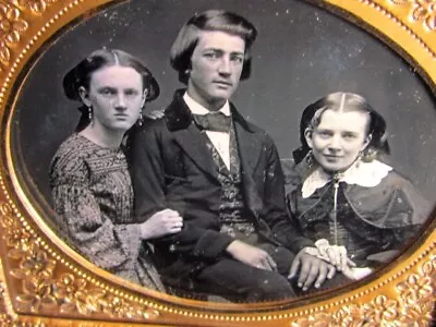 Trio Of Young Friends Daguerreotype Photograph • $51