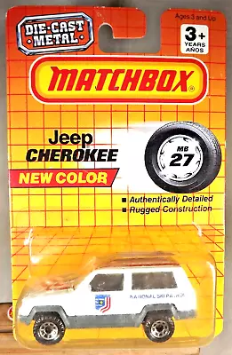 1990 Matchbox #27 Motorcity-Ski Patrol JEEP CHEROKEE White W/Chrome 8 Sp Wheels • $13