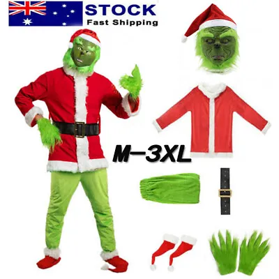 Adults Xmas Costume The Grinch Christmas Santa Party Cosplay Fancy Dress Outfit  • $30.51