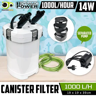 $67.90 • Buy Aquarium External Canister Filter Aqua Fish Water Tank Sponge Pond 1000L/H
