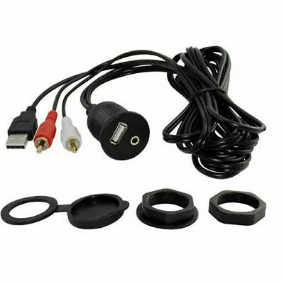 1Pcs AUX Extension Male To Female Cable Dash Flush Mount USB 3.5mm For Car Boat • $14.95