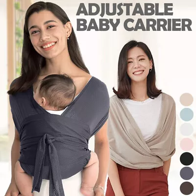 £13.44 • Buy Summer  Adjustable Baby Sling Grid Wrap Carrier Pouch Infant Birth Breastfeeding