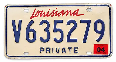 LOUISIANA 2004 PRIVATE License Plate V635279 • $12.99