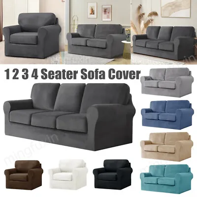 Stretch Sofa Covers T Cushion Sofa Slipcovers For 1 2 3 Cushion Couch Protector • $59.39