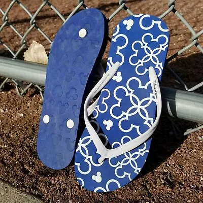 Disney Parks MICKEY Sandal Flip Flops Womens Blue Thong Size 9-10 • $10.99