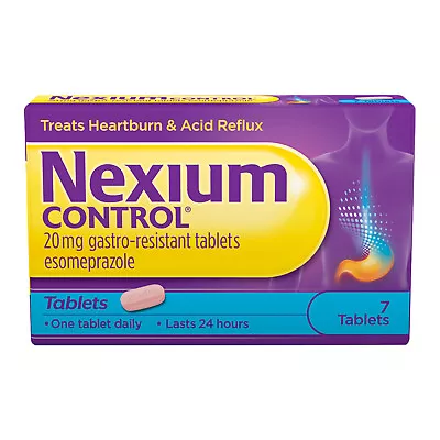 Nexium Control Heartburn And Acid Reflux Relief Tablets 20mg Gastro-Resistant • £10.90