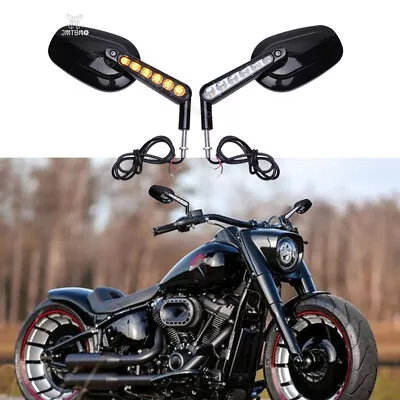 For Harley V ROD VROD VRSCF Black Motorcycle Rear View Mirrors W/Turn Signals • $114.08