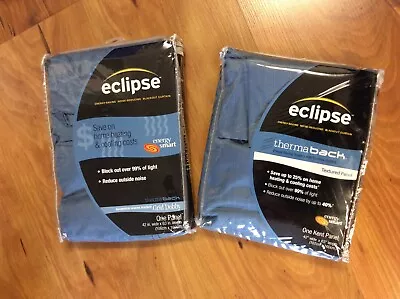 2 Eclipse Blackout Curtains Panels 42” X 63” Blue NEW • $19.99