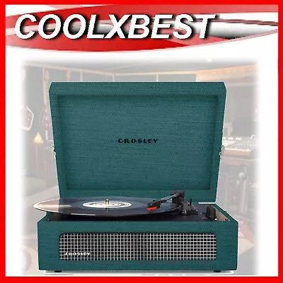 New Crosley Voyager Turntable Aegean Teal Bluetooth Built In Speaker + Bonus • $163.98