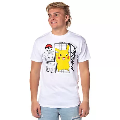 Pokemon Men's Pikachu Eevee And Gengar Adult T-Shirt Tee • $16.95