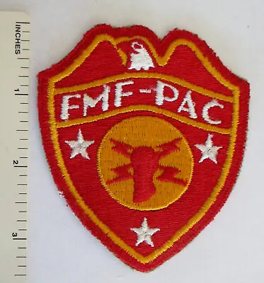 WW2 Vintage US MARINE CORPS FMF-PAC HEADQUARTERS PATCH USMC Cut Edge Original  • $16.96