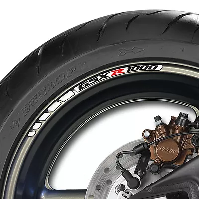 8 X SUZUKI GSX R 1000 Wheel Rim Stripe Stickers - Gsx R 1000 Gsxr1000 K K3 K6 K9 • $20.98