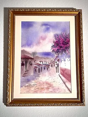 Marco Antonio Diaz Signed Original Watercolor Painting Chile Village Scene 18x14 • $39.99
